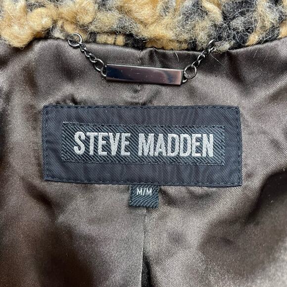 Steve Madden Faux Fur Coat Jacket‎ Womens M Animal Print Tiger Leopard Mob Wife - Picture 3 of 10
